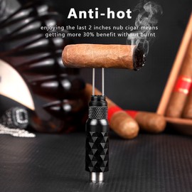KEENSUN 2-in-1 Cigar Draw Enhancer & 9mm Punch Cutter | Zinc Alloy Cigar Poker Keychain |Fast 2–5 Day Delivery