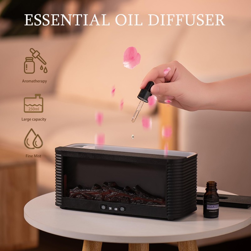 LOVCY 2026 Upgraded 9 Color Flame Fireplace Aroma Essential Oil