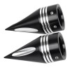 Unbranded Black Cut Spike Front Axle Nut Covers For Harley