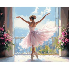 Natuyalo Dancing Girl Paint by Numbers Kit for Adults - Beautiful Woman Painting by Number on Canvas Without Frame, DIY Acrylic Art Crafts for Ideal Gift Home Wall Decor (16x20 Inch)