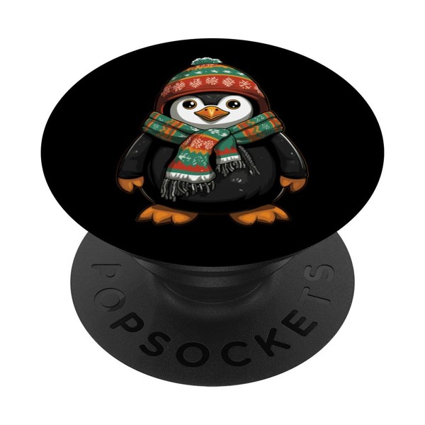 Penguin with winter hat for a nice party PopSockets Standard