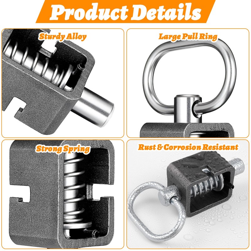4-Pack Heavy-Duty Weld-On Spring Latch Locks – 5/8" Universal Trailer