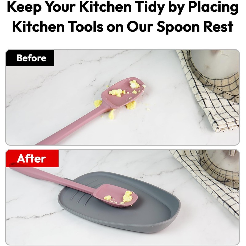 Carrotez Large Silicone Utensil Rest for Stove Top - Unbreakable