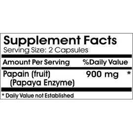 Naturetition Supplements Papaya Papain Enzyme 900mg ~ 100 Capsules - No Additives