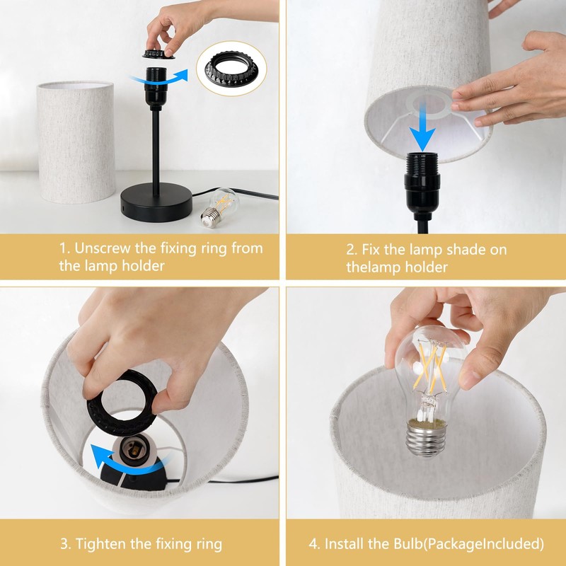 RISLG Small Table Lamp, Bedside Table Lamp for Bedroom, Lamp