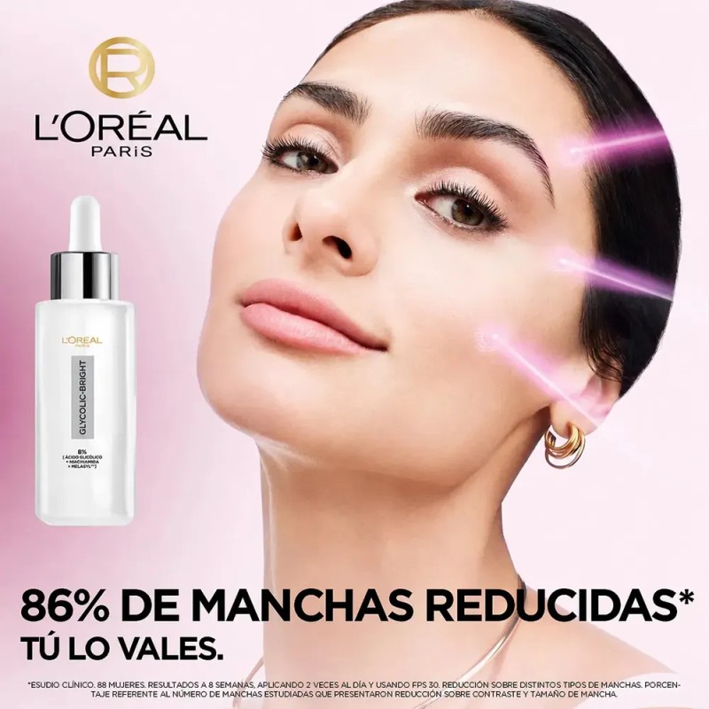 L'Oréal Paris Glycolic Bright Sérum Anti-Manchas, 8% Melasyl + Glicólico