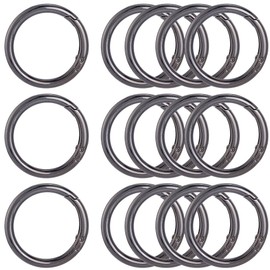 SOFPLATE 1 Box 10Pcs 40MM Black Spring O Ring Carabiner Clip Trigger Spring O Rings Zinc Alloy Round Carabiner Clip Snap Metal Key Ring Buckle Hook for DIY Keychain Purse Handbag Dog Leashes Crafts