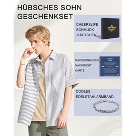 CheersLife An My Son Bracelet Son Gift from Mum Dad Stainless Steel Bracelet for My Son Christmas Gift Ideas Boy 18th Birthday Bracelets Son Gifts Boy Teenager Bracelet Men, Stainless Steel, Bead