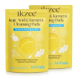 Turmeric Kojic Acid Pads, 60 kojic acid and Turmeric Cleansing Pads, for Dark Spots, Exfoliating, Suitable for all Skin Types