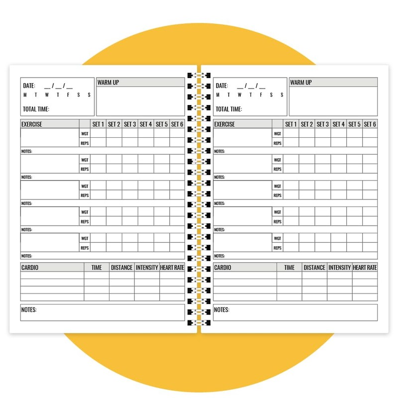 Fitness & Workout Journal/Planner Notebook -Includes Exercise Logs, Body Tracker