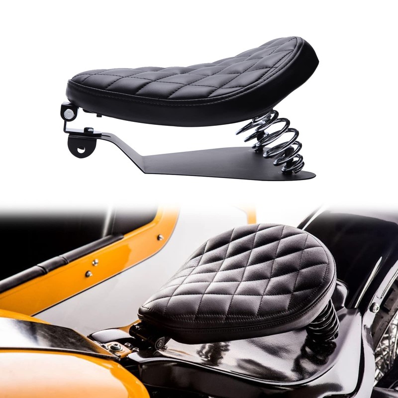 DREAMIZER Motorcycle Seat Cushion Driver Solo Seats with Spring Bracket