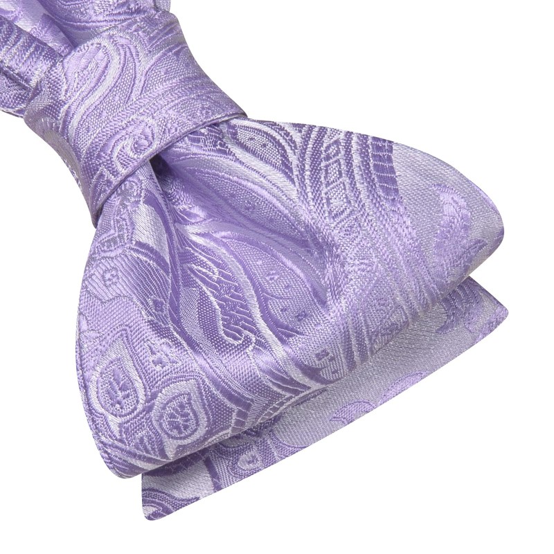 Hi-Tie Men's Bow Tie Self Tie Bow Ties Lavender Silk