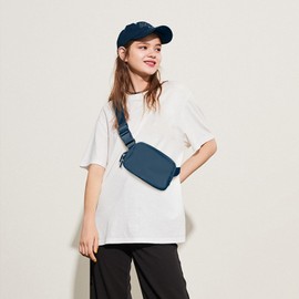 Belt Bag Fanny Pack Crossbody Bags for Women Two-Way Zip Closure Fashion Waist Packs with Adjustable Strap Teen Girl Gifts Trendy Stuff Gifts for Women Teenage Girls (Navy)