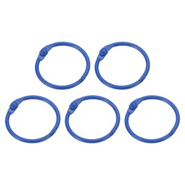 PATIKIL Pack of 5 1 Inch Loose Binder Rings Metal Colourful DIY Key Ring for Index Card Scrapbooking Light Blue