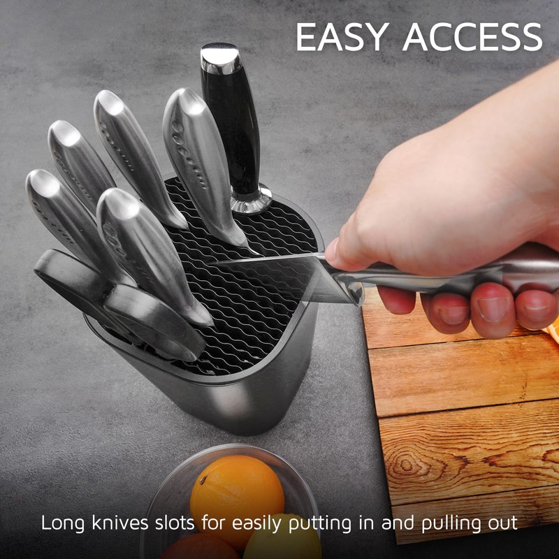 Universal Knife Block for Kitchen, WELLSTAR Knife Holder without Knives,