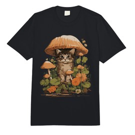 Cottagecore Cat Flower Aesthetic Mushroom Outfit for Women Comfort Colors Adult Heavyweight T-Shirt