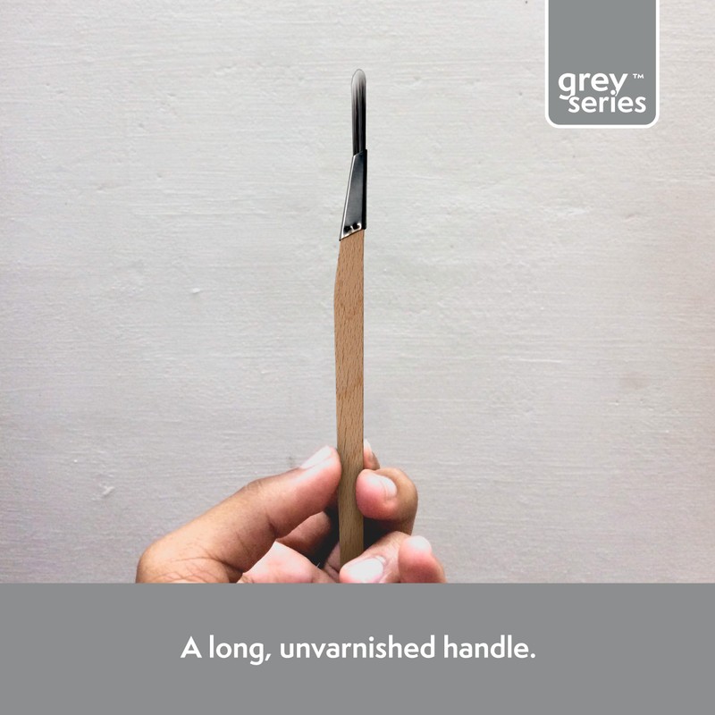 Axus Decor Angled Fitch Paint Brush (Grey Series) - 6mm