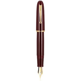 Jinhao 9019 Pluma estilográfica 8 Punta fina, rojo con clip dorado, bolígrafo de escritura de resina de gran tamaño con convertidor de tinta de alta