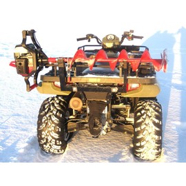 Digger Ice Auger Mount for ATV, Snowmobile, UTV, Fits Metal Rack, Bumper & Polaris Composite Rack (Polaris ATV Compatible Mount)