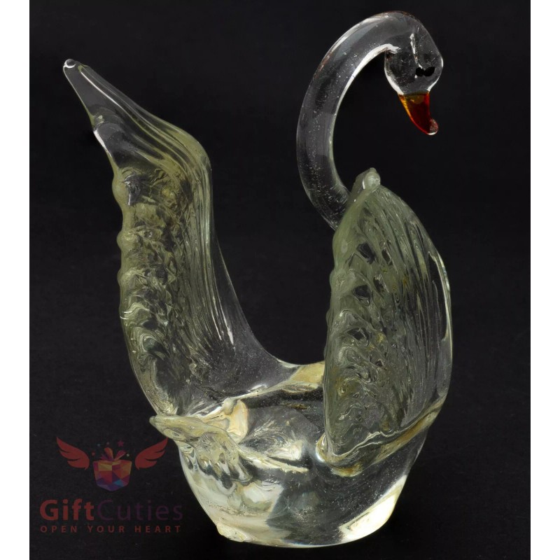 Glass bird Swan "murano" figurine handmade