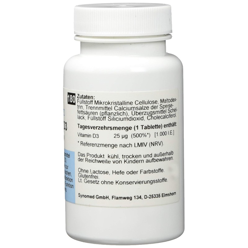 Vitamin D3 Tabletten, 180 Tabletten (75.6 g)