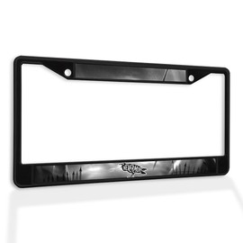Fastasticdeals Metal Insert License Plate Frame Nevermore Raven Weatherproof Car Accessories Black 2 Holes Solid Insert