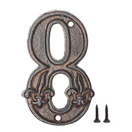 Zayookey House Number Cast Iron Antique 12 cm 3D House Numbers Door Number Plaque for Outdoor Letterbox Garden Apartments (Number 8)