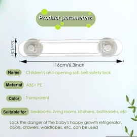 Loimon 20-Pack Child Safety Cabinet Locks - Adjustable No Drill Strap for Kitchen/Bathroom/Baby Gates | 16x3cm Heavy-Duty Latches Secure Fridge, Oven, Drawers & Trash Cans