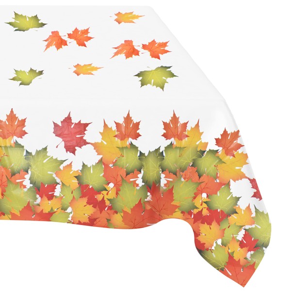 6 Disposable Thanksgiving Leaves Tablecloths 54" X 108" Rectangle Fall