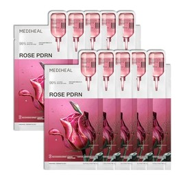 Medicheal Rosa PDRN Esencial Máscara de Hoja 10 piezas. 99% Pura Rosa Blanca PDRN y Ácido Hialurónico para hidratar, reafirmar y mejorar la barrera de
