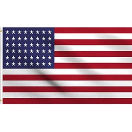 DMSE 48 Star USA United States America American 1912 Flag 3X5 Ft Foot 100% Polyester 100D Flag UV Resistant (3' X 5' Ft Foot)