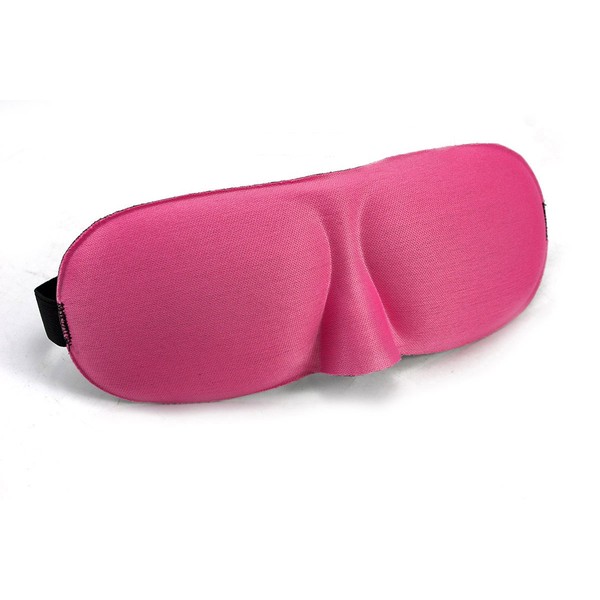 Deluxe Comfort Blink Safe 3D Protective Eye Sleep Mask - Light-Weight - Adjustable Strap - Breathable Polyester - Sleeping Mask, Pink
