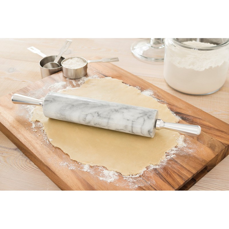 Fox Run 8648 Marble Rolling Pin and Base with Aluminum