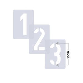 Number Stencil Set 003515, Numbers 0-9 / 15 cm High, 10 Individual Stencils