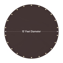 Covers & all Round Tarps, 12 Oz Made of Waterproof Tear and UV-Resistant Fabric, Multipurpose for Pool Patio Garden Equipment Sports Fields (10 Feet, Coffee)