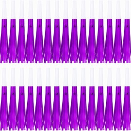 LCPQMZGH Noise Makers Party Horns, 30 Pack, Purple Metallic Glitter with Fringe, for Birthday, Wedding, New Year