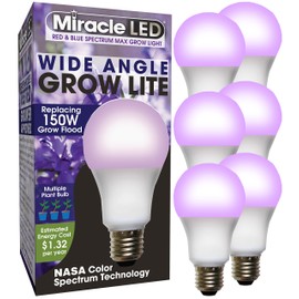 MiracleLED 604607 Red & Blue Grow Light, 6-Pack, Multi-Plant Red 150W