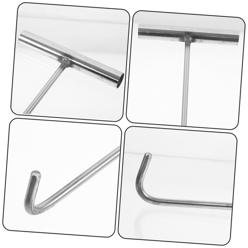 Hohopeti Stainless Steel Manhole Cover Hook T Shape Heavy Duty