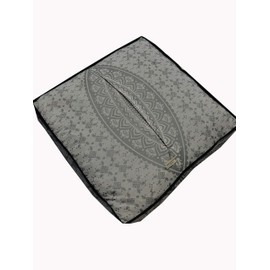 Large Round seat Floor Cushion Chair Ottoman Cover Pouf Pillow Meditation Floor Cushions for Adults Seating pouffe Ottoman Throw Covers Craft Room Furniture for Sitting Cover (Silver, 24" Square)