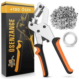 Meisterfaktur professional eyelet pliers, minimal effort, safe eyelet press with 100 eyelets (inner diameter 10 mm), ideal eyelet pliers for fabrics, tarpaulins and awnings