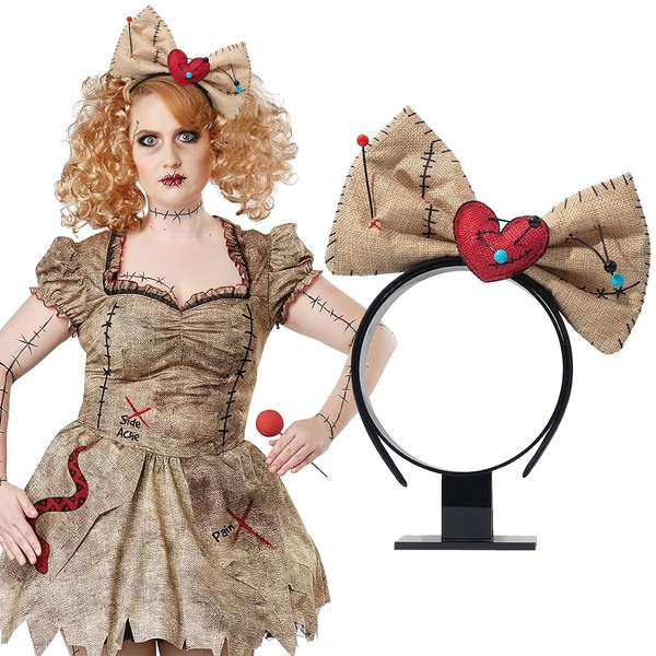 BASEMMAHER Halloween Bow Headband Creepy Doll Bowknot Broken Heart With