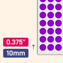 3000 Pack, 0.375" Round Dot Stickers Circle Labels - Purple