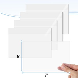 Mr. Pen- Transparent Sticky Notes, 5" x 7", 4 Pads, 200 Sheets, Large See Through Self-Adhesive Notes for Bible Journaling and Studying, Water-Resistant, Clean Removal
