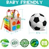 HELLOWOOD 8-in-1 Wooden Activity Cube for Kids, Sorting & Stacking