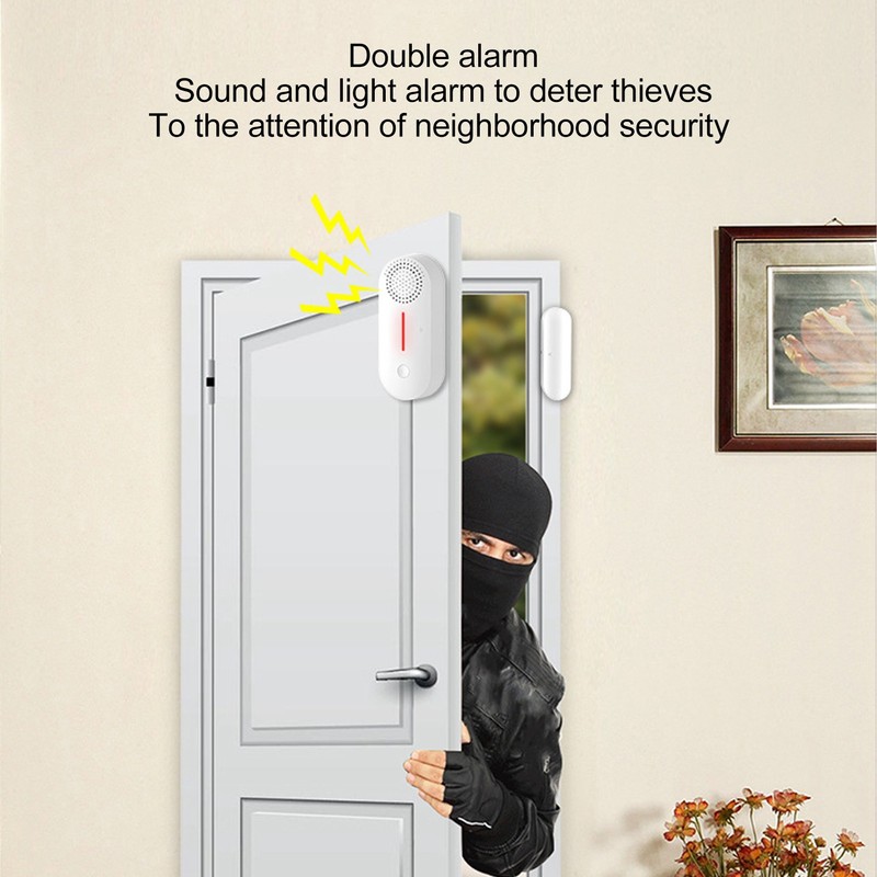 Door Magnetic Alarm Sensor WiFi Connection Light Sound APP Remind