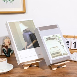 Memorywuu 4 Pack Wooden Book Stand for Display Book Holder Easel Stand Collector Display Back to School Gift for Home Office Album CD Magazine Comic Postcard Picture Artworks