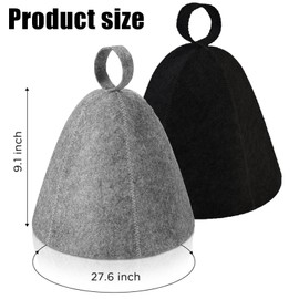 ARROMI 3 PCS Sauna Hat, Sauna Hats, Sauna Hats Made of Wool Felt - Felt Sauna Cap for Men and Women for Steam Room - Street Sauna and Bath House - Essential Sauna & Parts (Black, White and Grey)