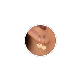 Double Hoop Earrings for Single Piercing for Women Gold Double Piercing Earrings for Women Heart Drop Dangle Double Earrings for One Hole Gold Jewelry (Gold)