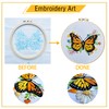 Yutaohui Butterfly Embroidery Kit with Flower,Flora Embroidery Kit for Adults