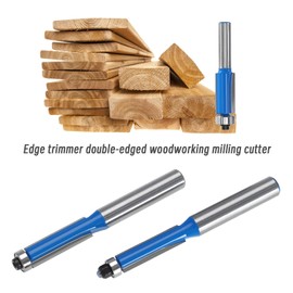 OTOTEC 4PCS Flush Trim Router Bit Set with 8mm Shank 1/4 Inch 5/16 Inch 3/8 Inch 1/2 Inch Milling Cutter Tool for Woodworking Edge Grinding Trimming Slotting